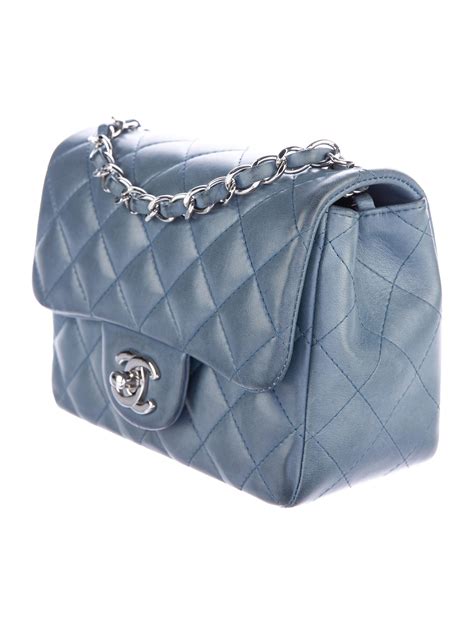 blue chanel small flap bag|Chanel classic flap shoulder bag.